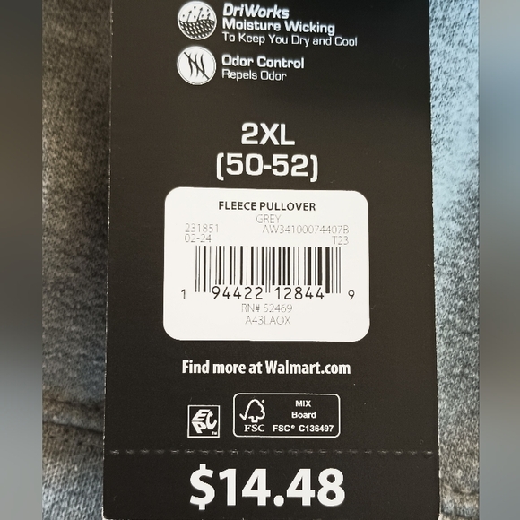 NWT Athletic Works Men's Fleece Pullover Hoodie - Picture 5 of 5